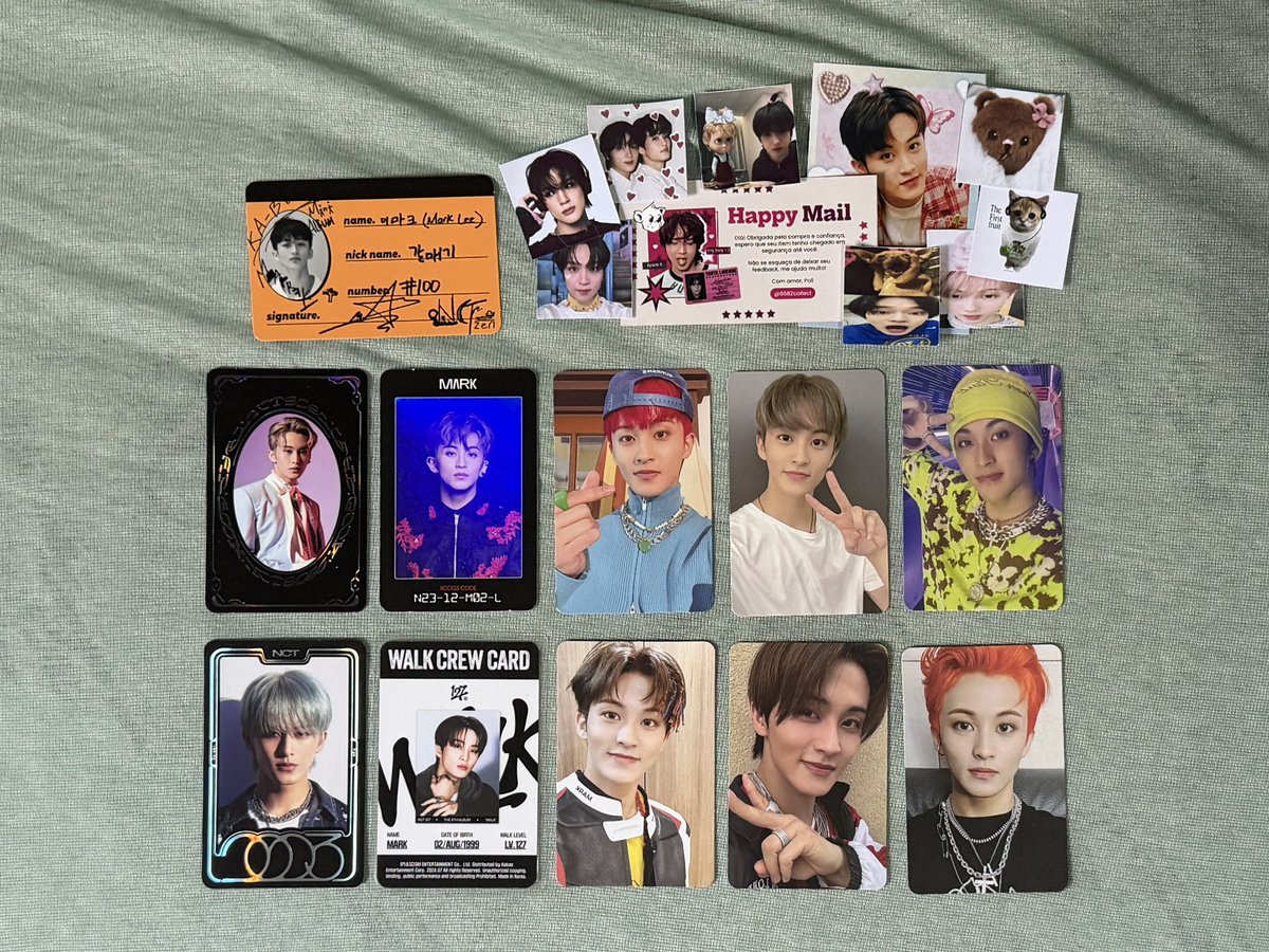 Feedback positivo pra <a href="/6682collect/">ꕤ</a> que me vendeu todos esses cards do mark! Chegou tudo certinho e bem embalado, obrigado! 🫶