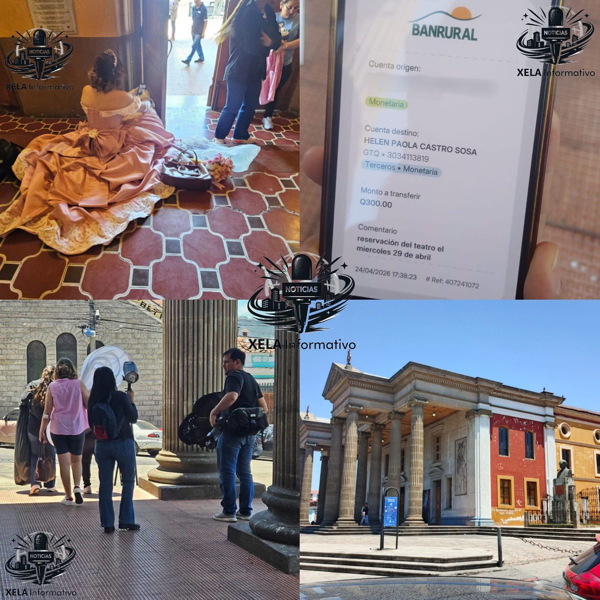 #Xela | Personal de la <a href="/Muni_Xela/">Muni Xela</a> desalojó este 29 de abril a varias personas que realizaban una sesión fotográfica privada para una quinceañera dentro del Teatro Municipal, un edificio centenario.

Al revisar el caso, las autoridades constataron que el inmueble había sido