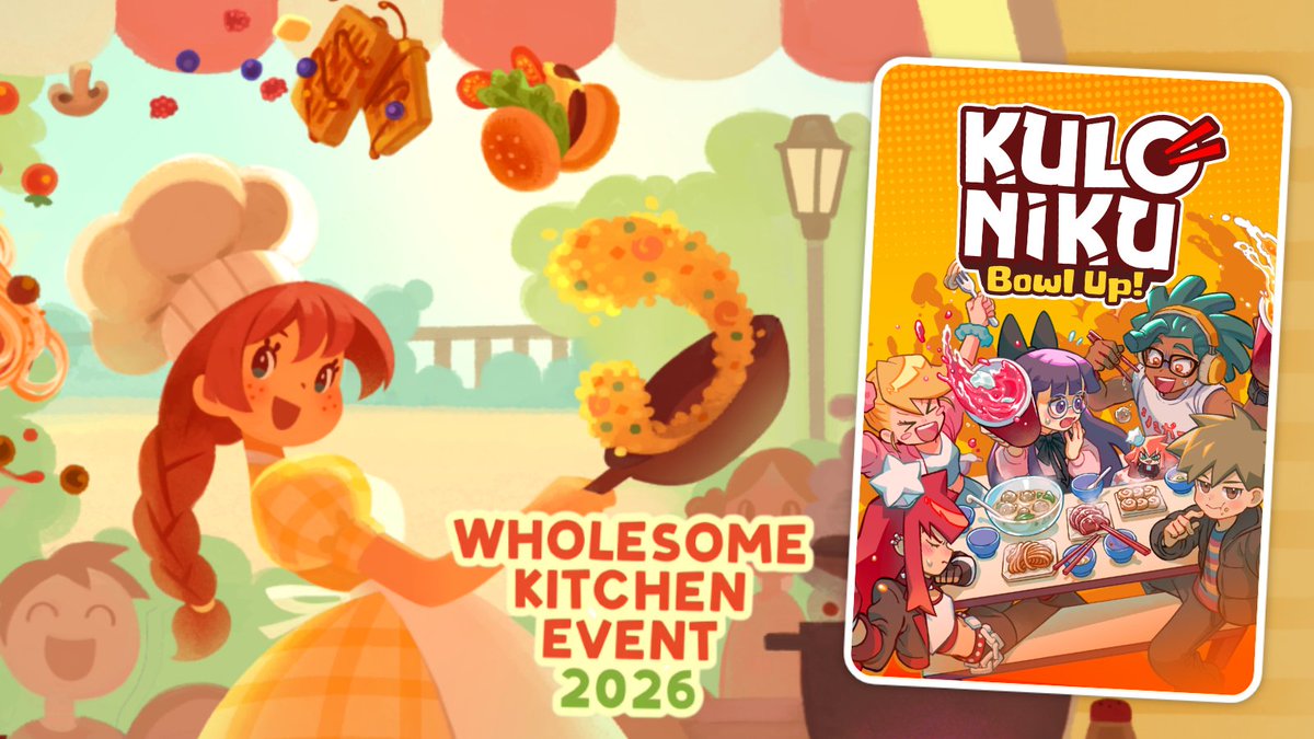 🎉 Hey everyone! We're really happy to say that Kuloniku: Bowl Up is joining the #WholesomeKitchenEvent 2026 by <a href="/rogueducknet/">Rogue Duck Interactive</a>  There are tons of cooking games for you to check out!✨

Make sure to come by! 👇
store.steampowered.com/curator/456868…

#kuloniku #cooking #indiegame