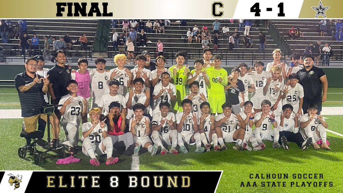 CalhounSchools's tweet image. ELITE 8 BOUND! 🐝⚽️
Jackets top LaGrange 4–1 in Round 2.
#StatePlayoffs #GoJackets