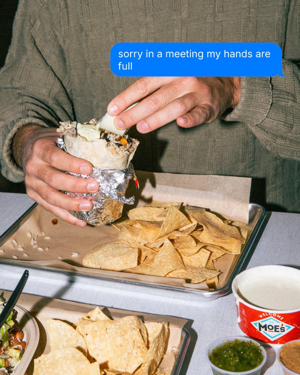 BuffaloMoes's tweet photo. Sorry my day is super busy, have to finish the burrito by EOD. https://t.co/5m1NwP0nrx