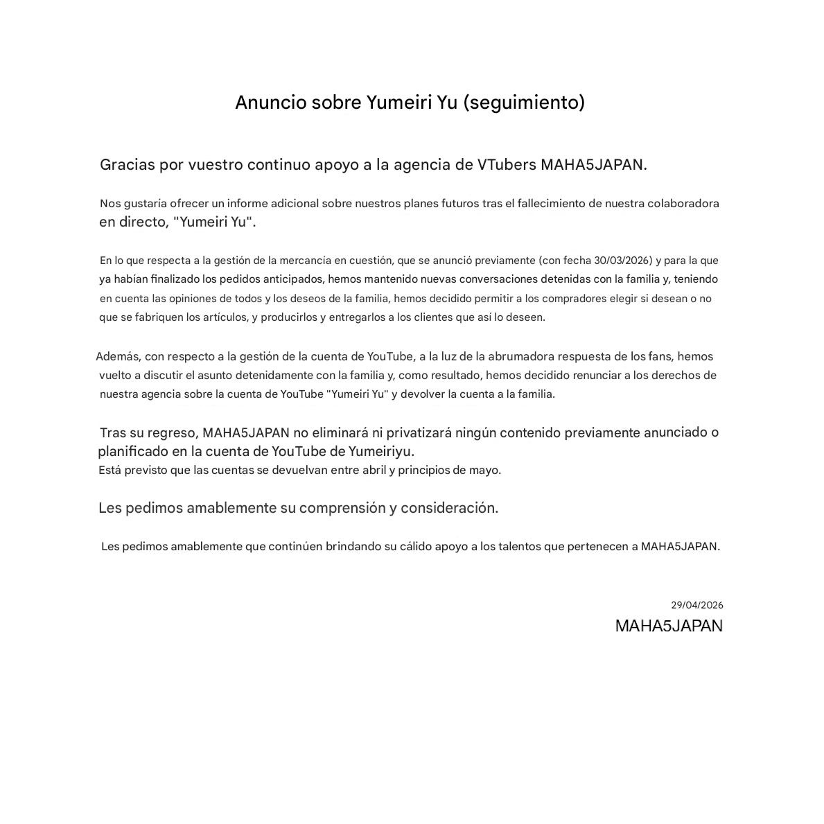 _ZONA_X's tweet photo. Debido a las peticiones de los fans sobre las cuentas de la lamentablemente ya fallecida Reyu Yumeiri, la familia de la misma y la agencia dueña de los derechos de su imagen digital han decidido mantener públicas sus cuentas y preservar todo su contenido 🪡❤️‍🩹 https://t.co/foL6cPcYWZ