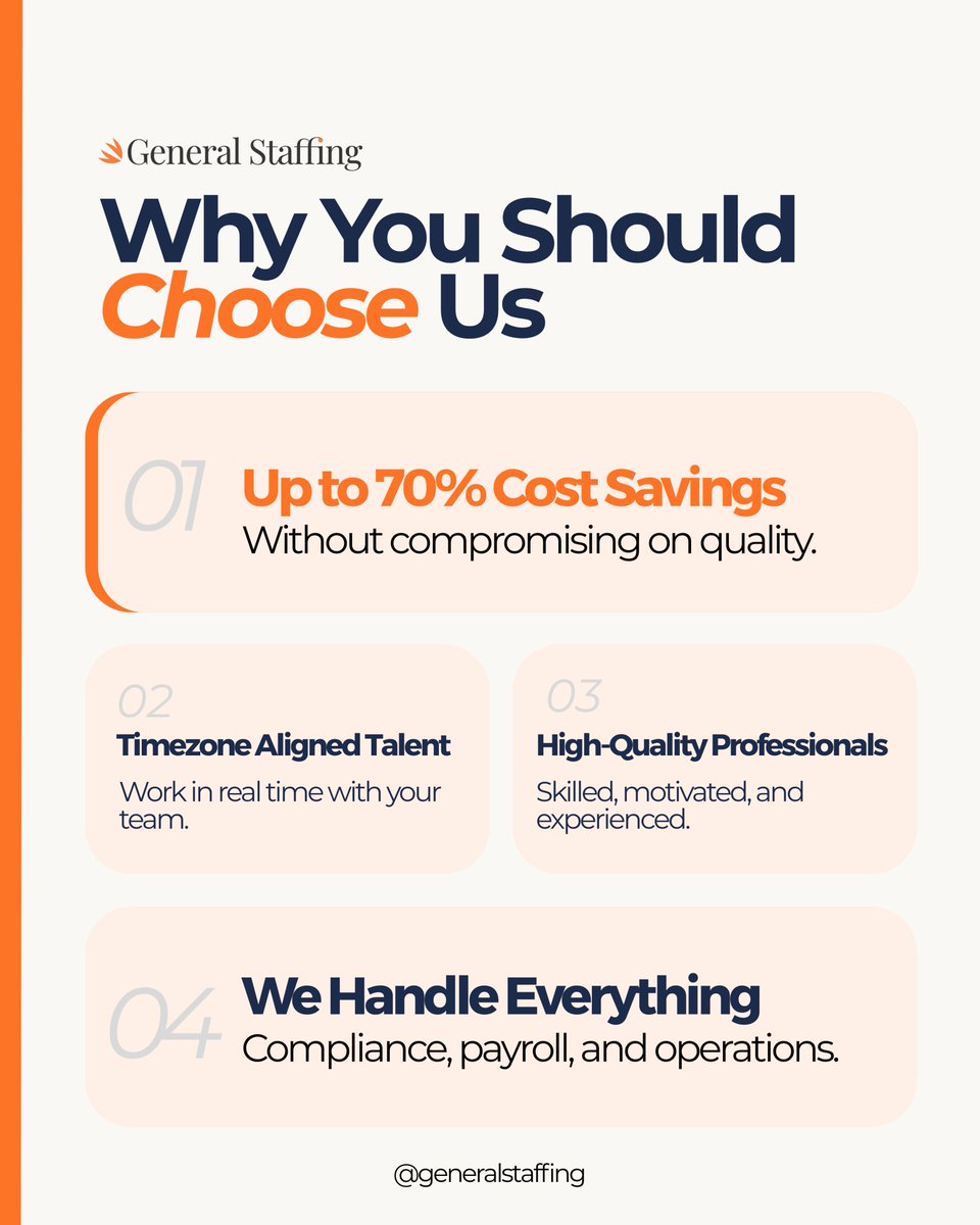 GeneralStaffin's tweet photo. Hiring globally sounds complicated… until you do it the right way 👀

The right structure changes everything.

And you don’t have to figure it out alone.

👉 Ready to build your team? Visit https://t.co/RQLbxOX66z to book a call today.

#RemoteHiring #LATAMTalent #RemoteTeams https://t.co/9gUd4Nv5H3