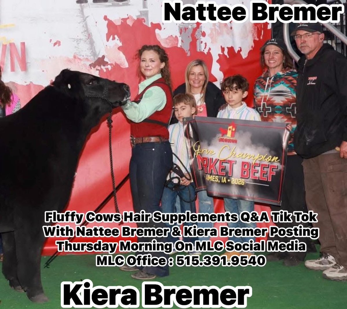 mattlautner's tweet image. -Fluffy Cows All Species Hair Supplements 

-Q&amp;amp;A Tik Tok With Nattee Bremer &amp;amp; Kiera Bremer Posting Thursday Morning On MLC Social Media 

#OrderToday 
-MLC Office : Michelle Lautner
-Adel, Iowa 
-Call/Text 515.391.9540 
-Sameday Nationwide Shipping Available 
-Free Shipping After