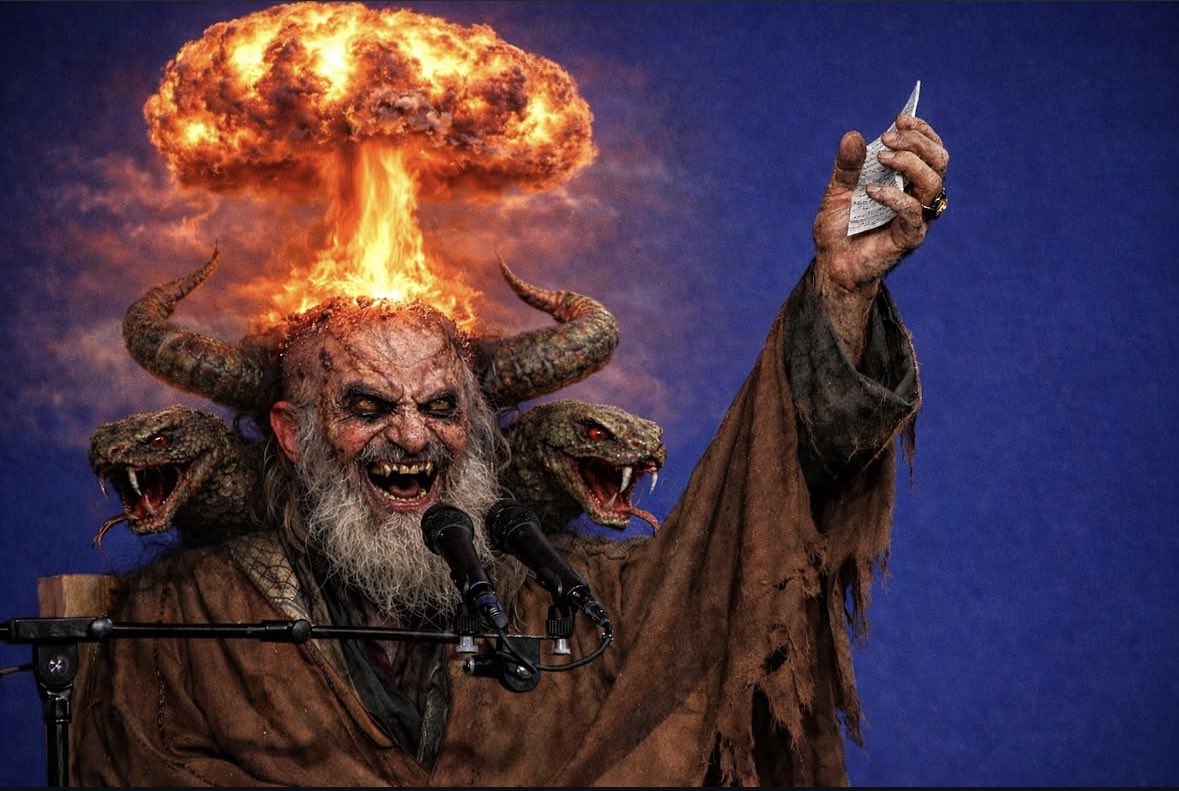 pouyayuop's tweet photo. @UNWatch @maaahhhaaakkk @FoxNews How can a regime that murdered 80,000+ innocent Iranians WITHOUT a nuke be the VP of a nuclear conference? ☢️🩸 This is a global suicide mission. If they do this to their own people, imagine the world under their atomic shadow. Stop this madness! #NuclearThreat #UNFailure" https://t.co/kBFFuhcafV