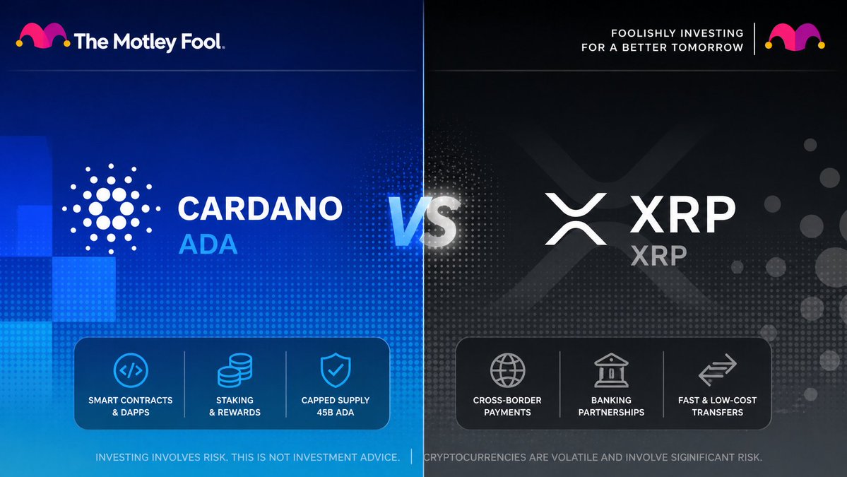 🚨 JUST IN: Major investing outlet says it would choose Cardano $ADA over XRP for a 10-year hold.

Cites Cardano’s capped supply, smart contract ecosystem, and long-term developer growth.

Says XRP’s upside depends heavily on landing major banking partnerships.