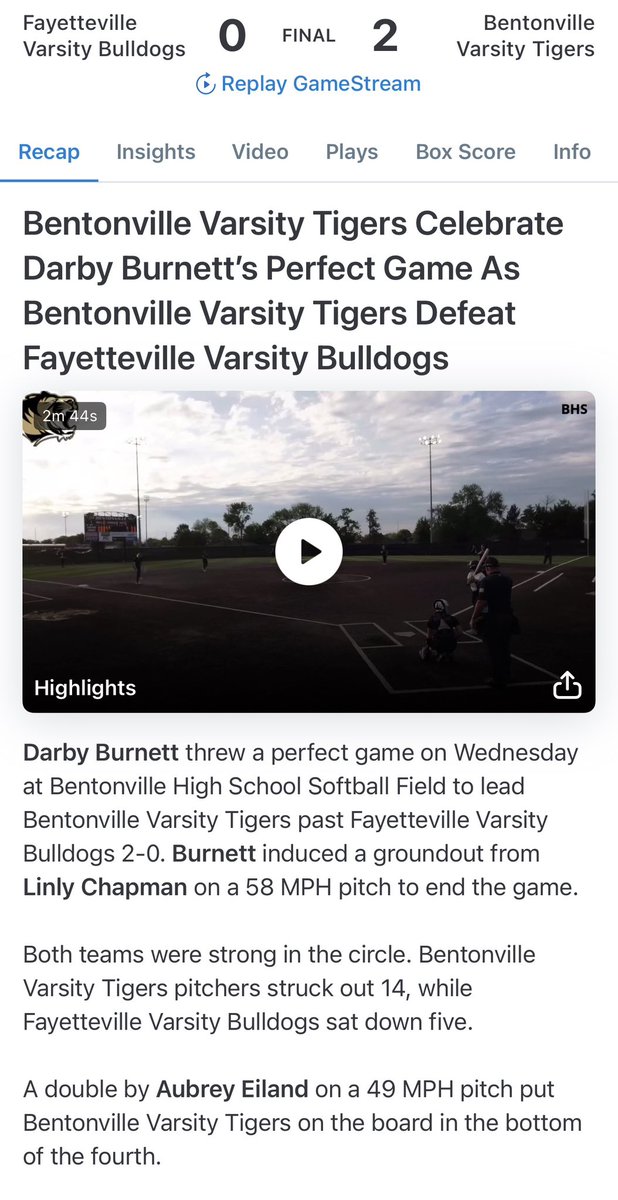 BHS Tiger Softball tweet media