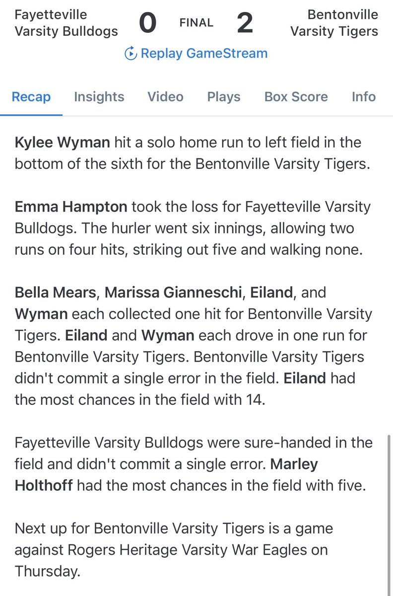 BHS Tiger Softball tweet media