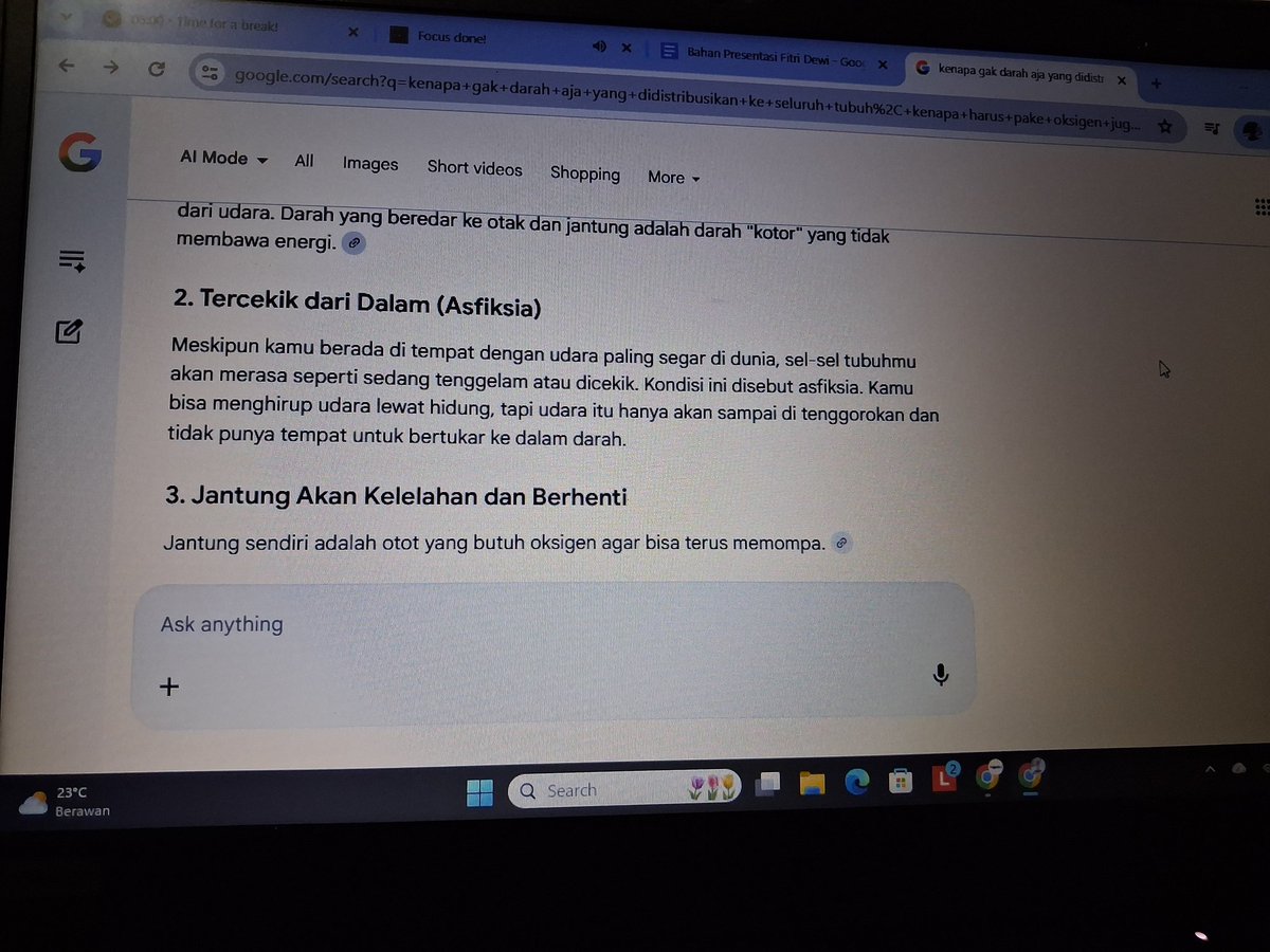 Sudahkan kamu bersyukur hari ini?

Untuk hidung yang menghirup udara, paru-paru yang menukar oksigen itu dengan karbon dioksida, dan untuk jantung yang memompakan darah kaya oksigen sampai ke sel terjauh sekalipun supaya kamu tetap hidup dan beraktivitas
