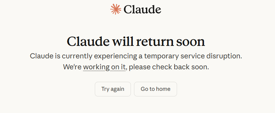 xunsr1's tweet photo. claude will return soon. 😭😭😭#claude https://t.co/uIL8QTw72v