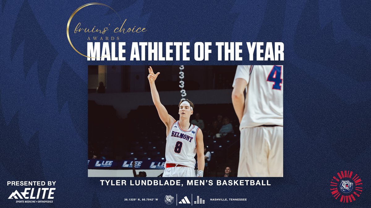 GoBelmontBruins's tweet photo. Our 𝐌𝐚𝐥𝐞 𝐀𝐭𝐡𝐥𝐞𝐭𝐞 𝐨𝐟 𝐭𝐡𝐞 𝐘𝐞𝐚𝐫, none other than @BelmontMBB's @22lundblade!! 👏 

#ItBruinTime https://t.co/ZYy0arjbXh