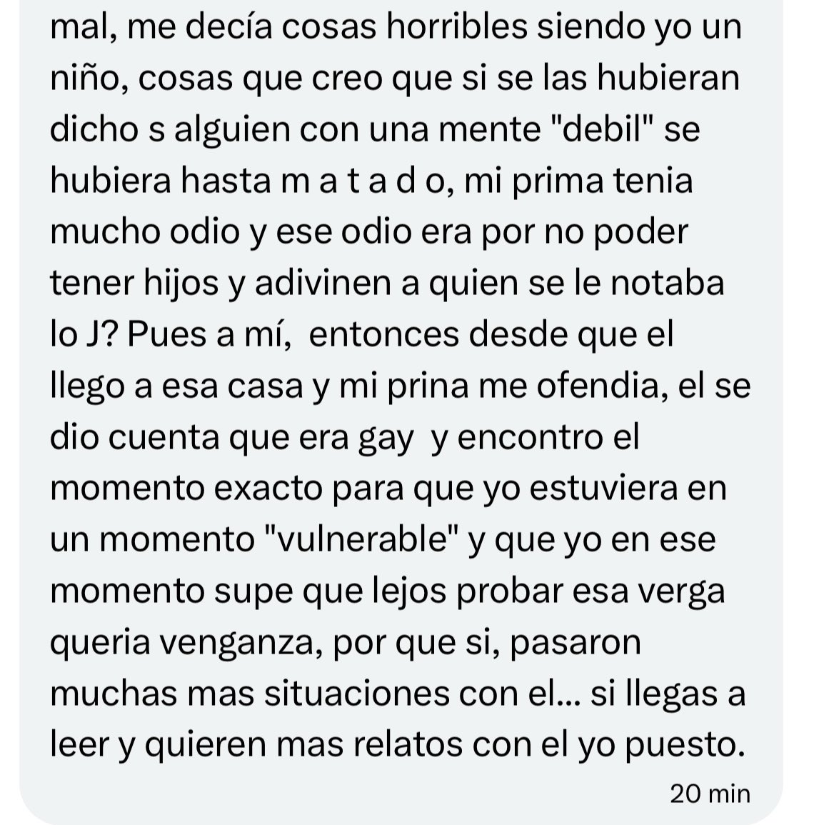 RelatosGayjy's tweet image. Jugando a luchitas con el NV de mi prima

El autor de este relato anónimo nos lo manda para contarnos como empezó con el NV de su prima

¿Tienes historias parecidas? Mándanosla por mensaje 🔥
#gay #relatos #morbo