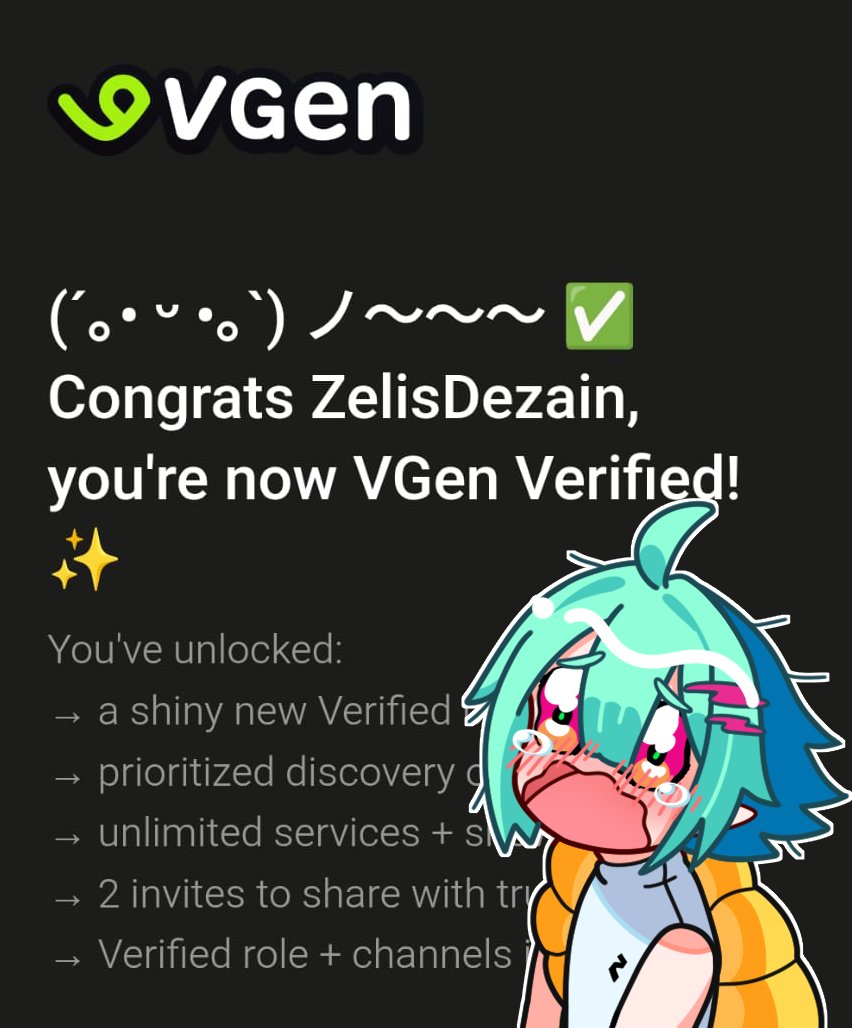 ZelisDezain's tweet photo. Finallyyyyyyyyyyy 😭

-Thank you to everyone who supports me 💚
#Vgen #vgenartist https://t.co/URuuU43k3m