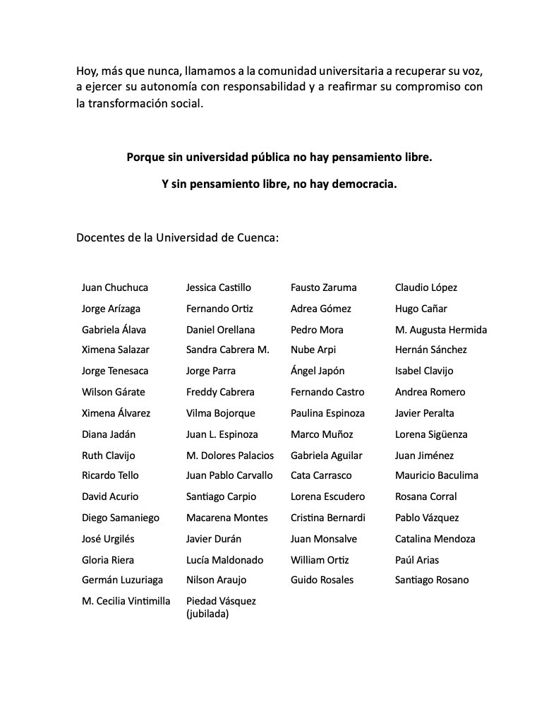 Manifiesto - Por la Autonomía Universitaria