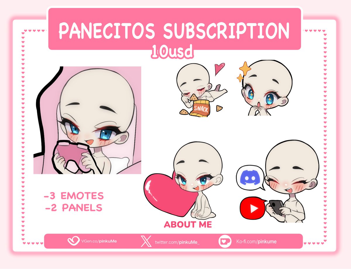 pinkuMe_'s tweet image. New emotes + panels bases on my ko-fi subscription ❤️🙌🏻

Yes, you can use the bases for comms 🫶🏻

RT helps me a lot, tysm 🥹❤️

ko-fi.com/s/e73962c8f6

#emotes #panels #twitch