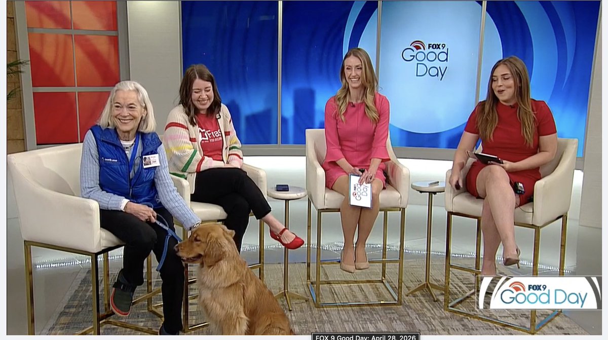 nstamn's tweet photo. Wendy and Rowen Wendy Getty Rowen did a great job on Fox 9 Good Day show yesterday.  They are long time fans of #fraserfestival as are all of us at North Star Therapy Animals of Pet Partners.  The event is Saturday, May 2 at RiverCentre https://t.co/gNTQNLAwTR