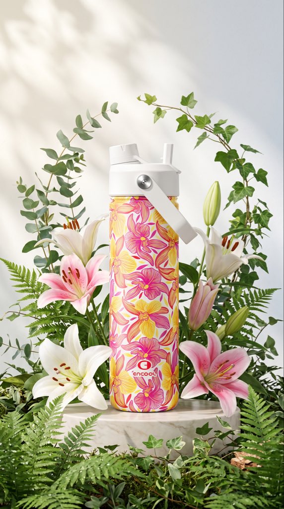 Encool_Official's tweet image. Surrounded by lilies, wrapped in elegance 🌸 
Encool redefines your hydration moments with floral beauty, turning everyday routines into something romantic.🌿💧
#Encool #waterbottle #flowerlovers #lily #DrinkMoreWater