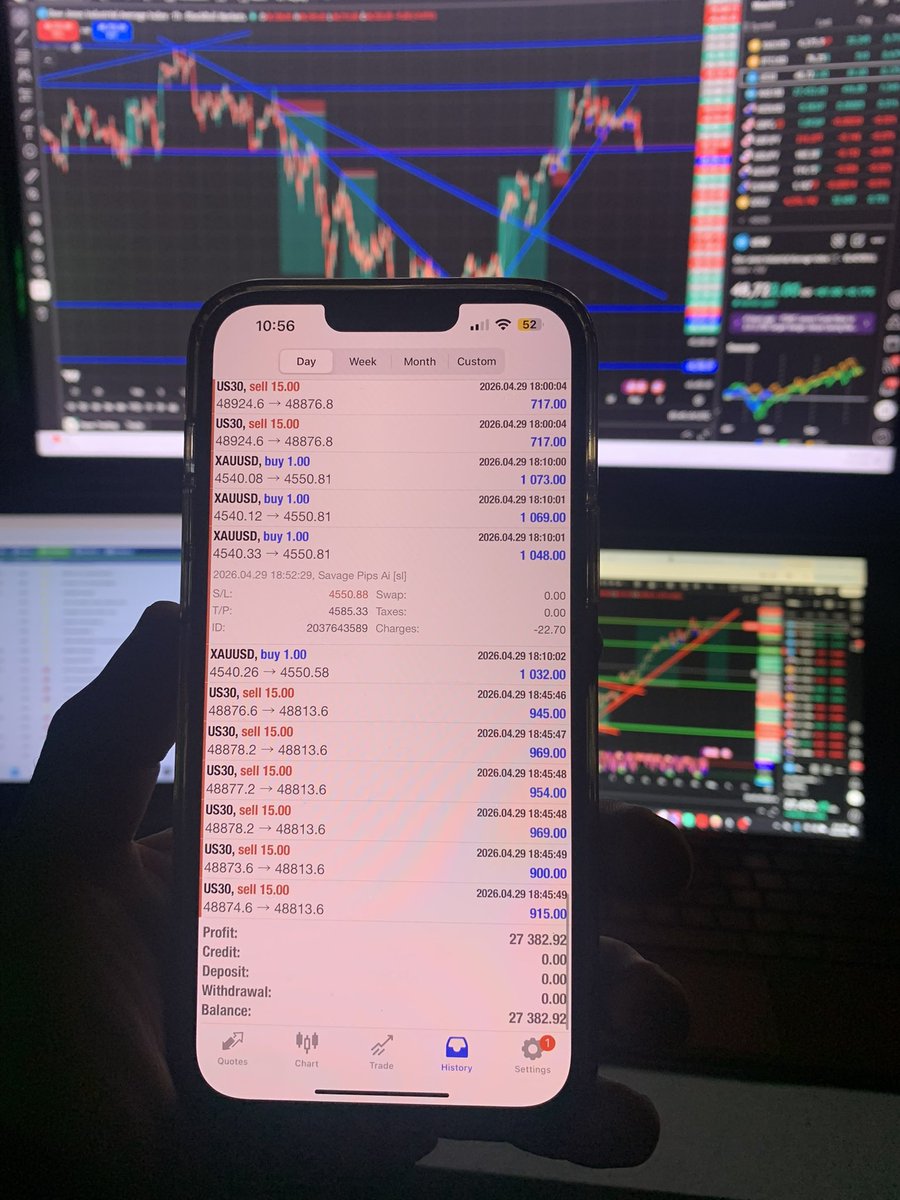 pipclubtrading's tweet photo. 🚨 Savage Pips AI catching US30 & Gold moves on autopilot

No emotions. No overtrading. Just precision execution.

Built for consistency:
✅ MT4 & MT5
✅ Any broker / prop firm
✅ Fixed lot (no risk stacking)
✅ Max trade protection
❌ No martingale

🆕 Custom Time Filter = trade ONLY London/NY sessions

Setup in under 10 mins.

👉 https://t.co/iun9ZqRqIM

#forex #us30 #xauusd #trading #algo #forextrading