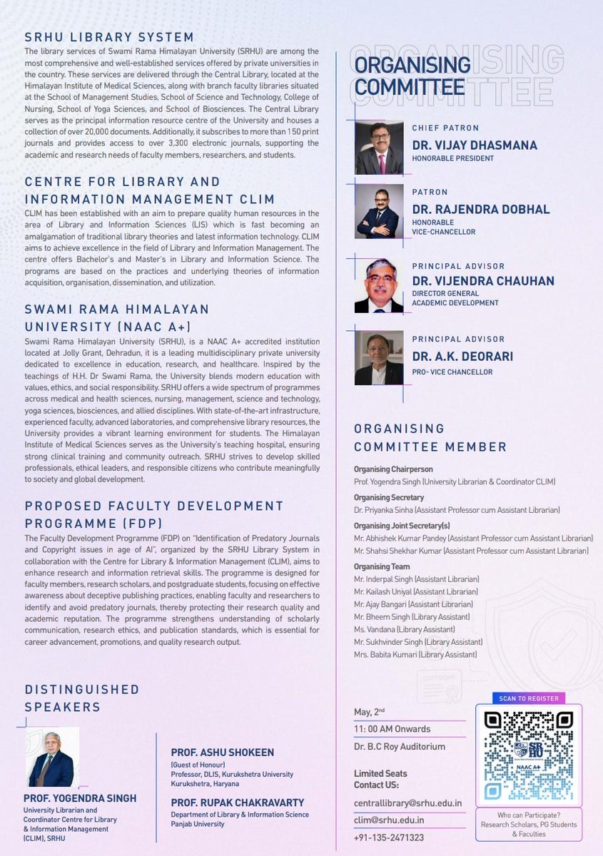 imrupak's tweet photo. Topic: Identification of Predatory Journals and Copyright Issues in the Age of AI
Time: May 2, 2026 09:30 AM India
Join Zoom Meeting
https://t.co/1EcGld8Ysg

Meeting ID: 860 0382 1935
Passcode: 237844 https://t.co/ba0VpDKAVW