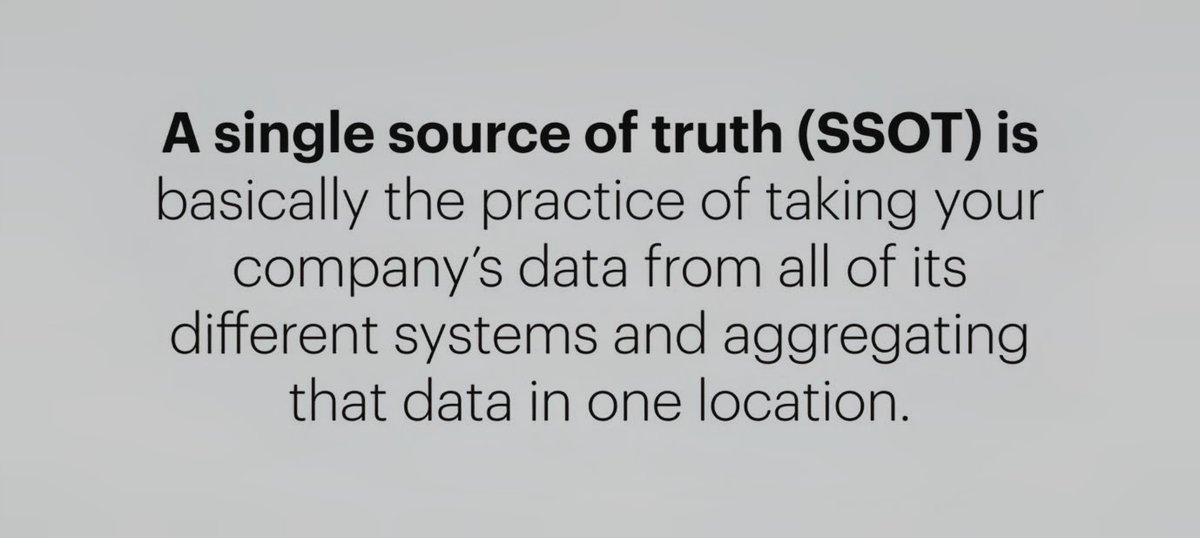 jdbuzzman's tweet image. The single source of truth is to ensure all your data and information is in one location to pull from. This can be challenging when there are multiple sources to consolidate, but it gives a clearer picture, easier data pulls &amp;amp; more control. #business #data #singlesourceoftruth