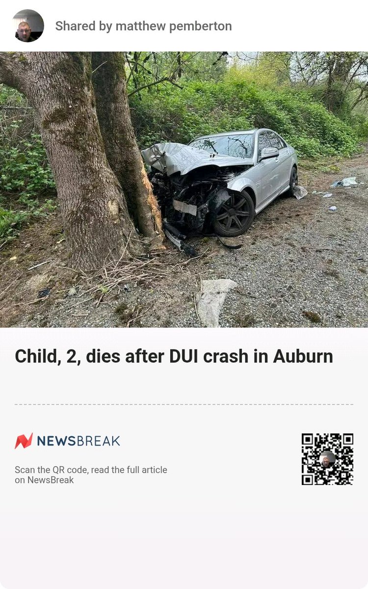 nitro96401's tweet image. Child, 2, dies after DUI crash in Auburn #DUI #Caraccident #Accident
share.newsbreak.com/ia8l08zw