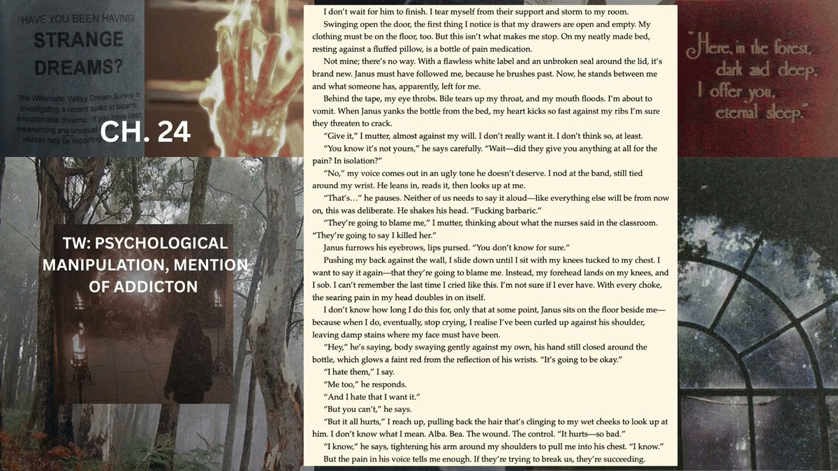 savdoesbooks's tweet photo. OBEDI CORPUS (X-MEN x PARASYTE: THE MAXIM)

What if political power was granted by a parasite—and its rival was the hubris of past hosts? 

FMC w/acquired vision loss. Troubled college kids. Dark Academia. Slow burn romance. They're all morally grey.
#questpit #Q  #SFF #YA #A https://t.co/ko6BJxQKj2