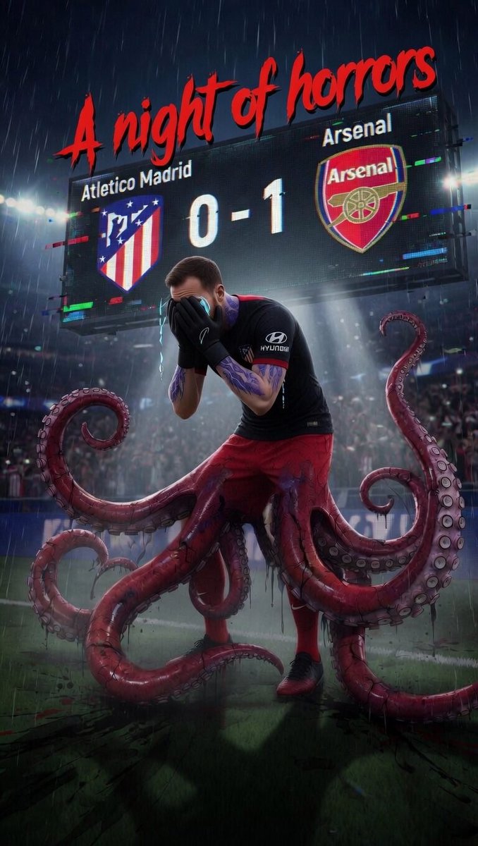 TrollBallX's tweet photo. The situation for the Atletico Madrid and Arsenal goalkeepers today. 
Penalty
Penalty
Penalty for Arsenal
Atletico Madrid 0-1 Arsenal
   Viktor-Gyokeres (44) P
Penalty 
Penalty
Penalty for Atletico Madrid
Atletico Madrid 1-1 Arsenal
Julian-Alvarez (56) P
@Atletico @Arsenal https://t.co/0nnlF9jZJa