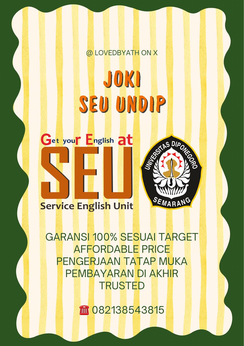 SEU UNDIP cek bio tweet media