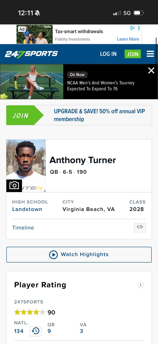 Anthony Turner 2028 QB tweet media