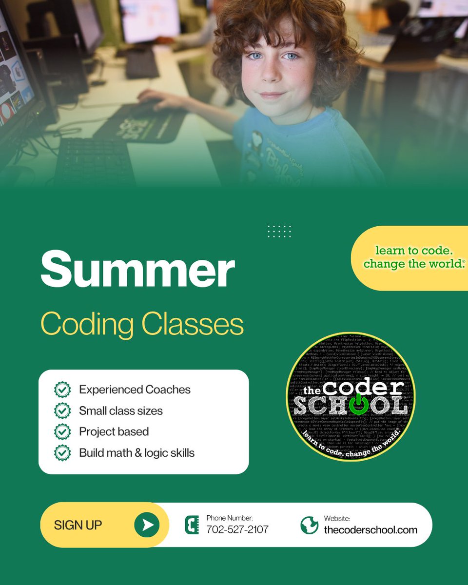 ThecoderschoolN's tweet image. Summer coding classes for kids 🚀 Build games, explore coding, and have fun while learning real tech skills. Perfect for beginners and future creators!

#coding #summer #stem #parentsofx