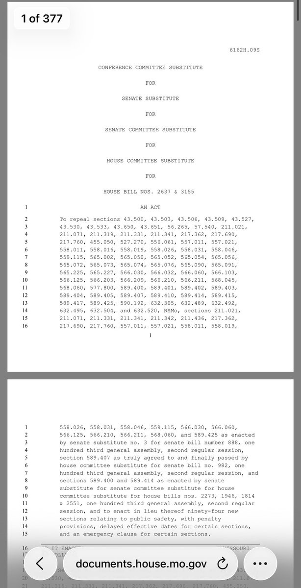 MOEdWatch's tweet image. #moleg #mosen passing a 377 page bill today is...