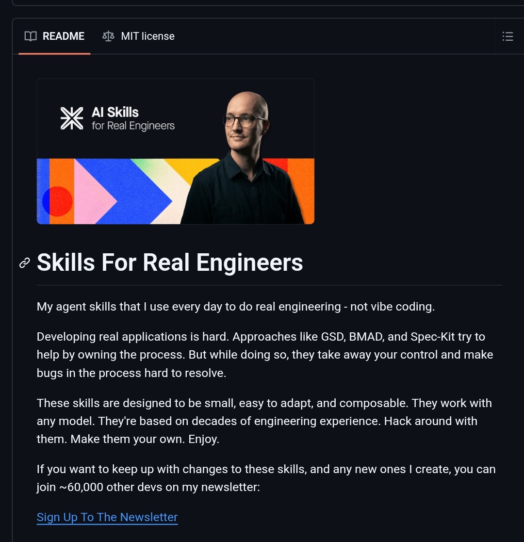 Matt Pocock's Skills for Real Engineers GitHub repo