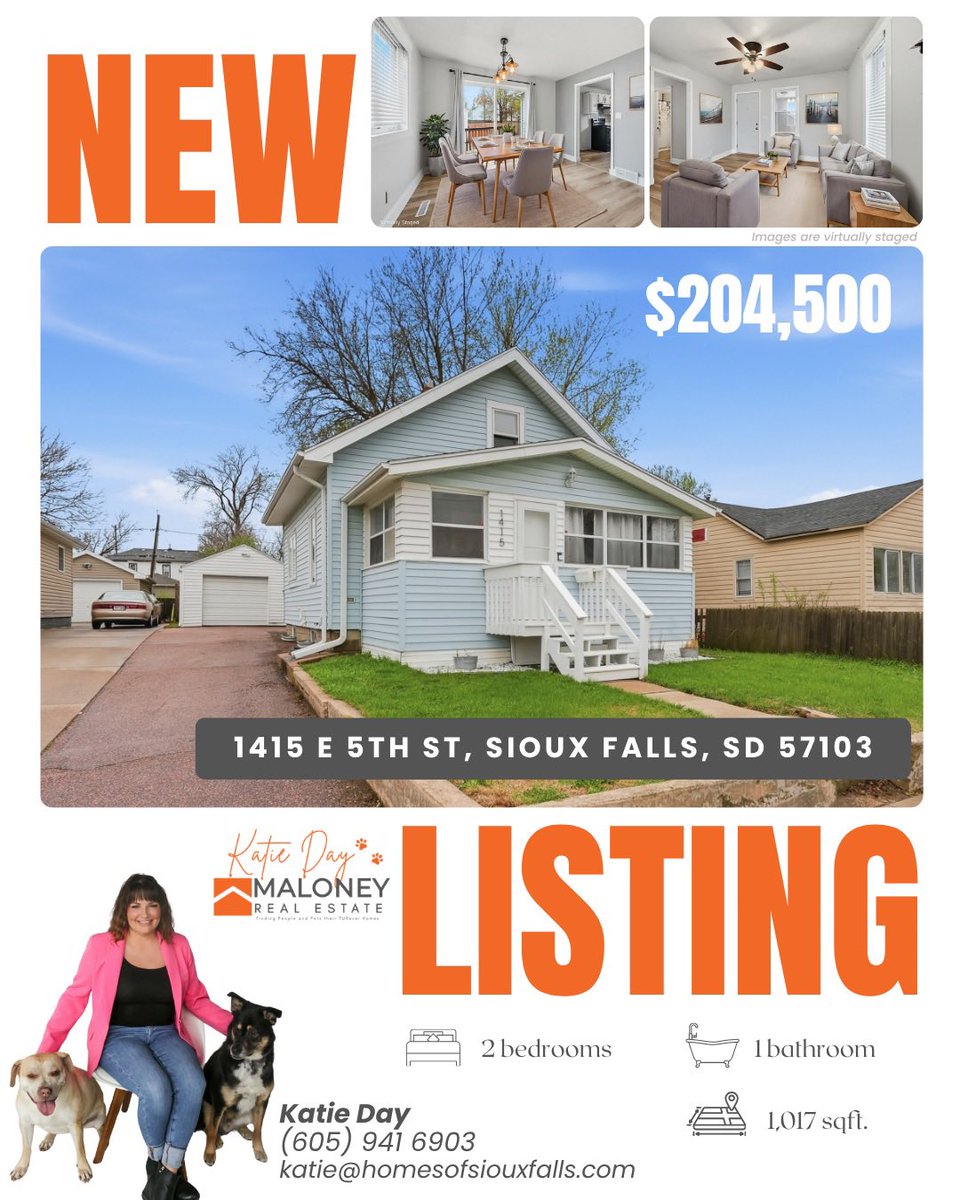 KatieDayREALTOR's tweet image. Don’t miss your chance to snag this new listing—it’s packed with so many updates.

This 1.5 story home offers 2 bedrooms, 1 full bath &amp;amp; a 3-season porch. Outside, you’ll find a single-stall garage a privacy-fenced yard!

#NewListing #SDListings #SDliving #SouthDakotaRealEstate