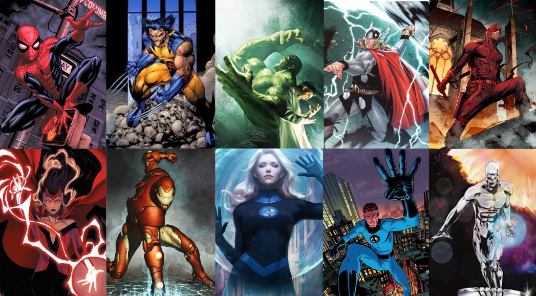 Diego865244's tweet image. Now, in honor to the past National Superhero Day, my favorite #Marvel superheroes:
1. #SpiderMan
2. #Wolverine
3. #Hulk
4. #Thor
5. #Daredevil
6. #ScarletWitch
7. #IronMan
8. #SueStorm
9. #ReedRichards
10. #SilverSurfer