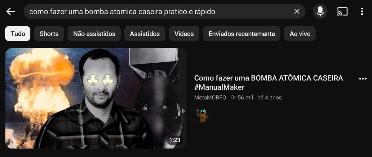 Pactomm's tweet photo. @Sidneypedrosoo Como fazer uma bomba atômica pra esse pais acabar de uma vez? https://t.co/TkGcdEzH2Z