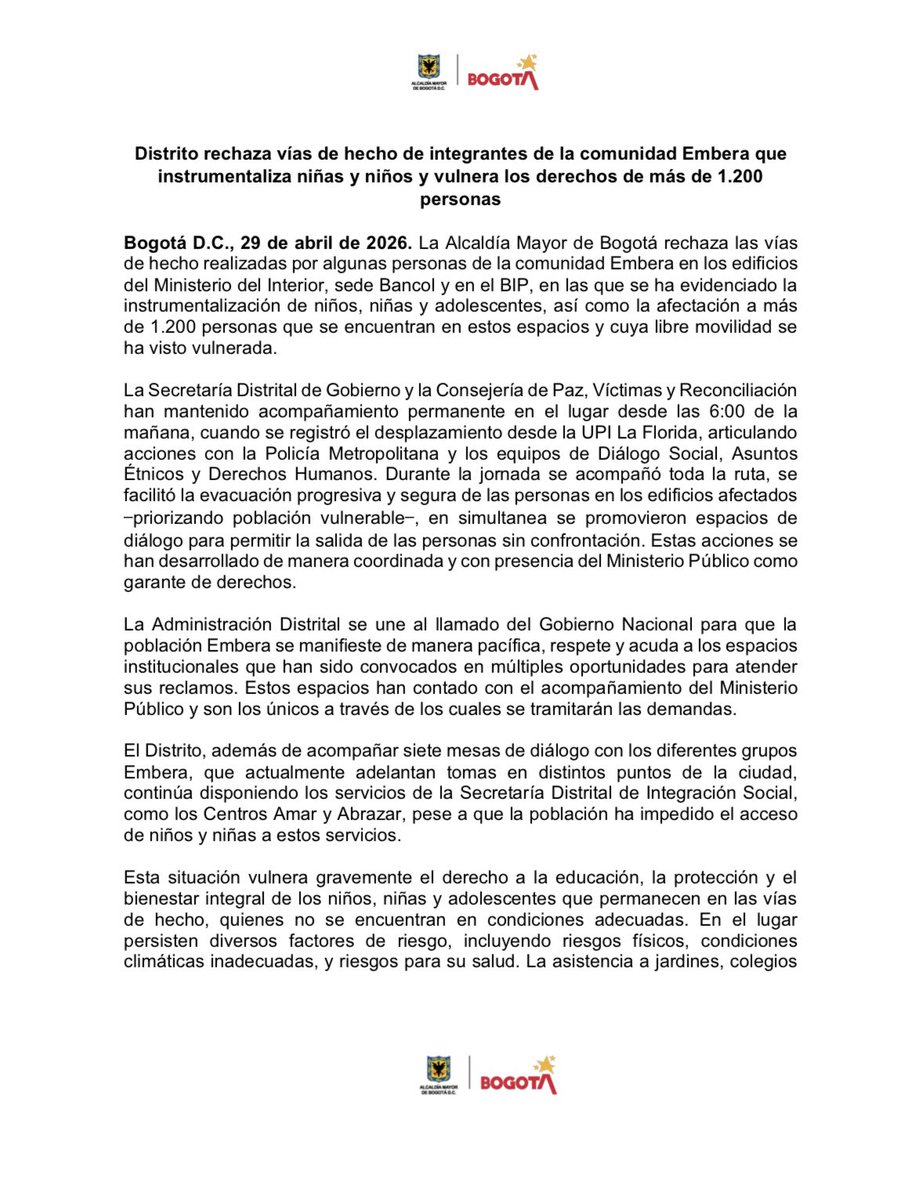 Consejería de Paz de Bogotá 🕊 tweet media