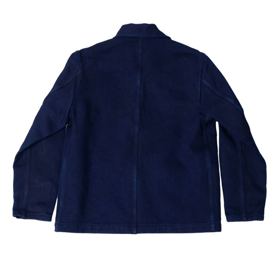 UES_CLOTHING's tweet photo. トリコティンユーロジャケットが入荷しています！先染めインディゴロープ染色の糸で織布した生地はトリコチンと呼ばれる織物。力織機で高密度に織り厚みを出した丈夫な生地です。ジャケットの形はヨーロッパのビンテージ ジャケットのディテールを取り入れました。https://t.co/TYnVk5DZFm https://t.co/ZD8APj6pss