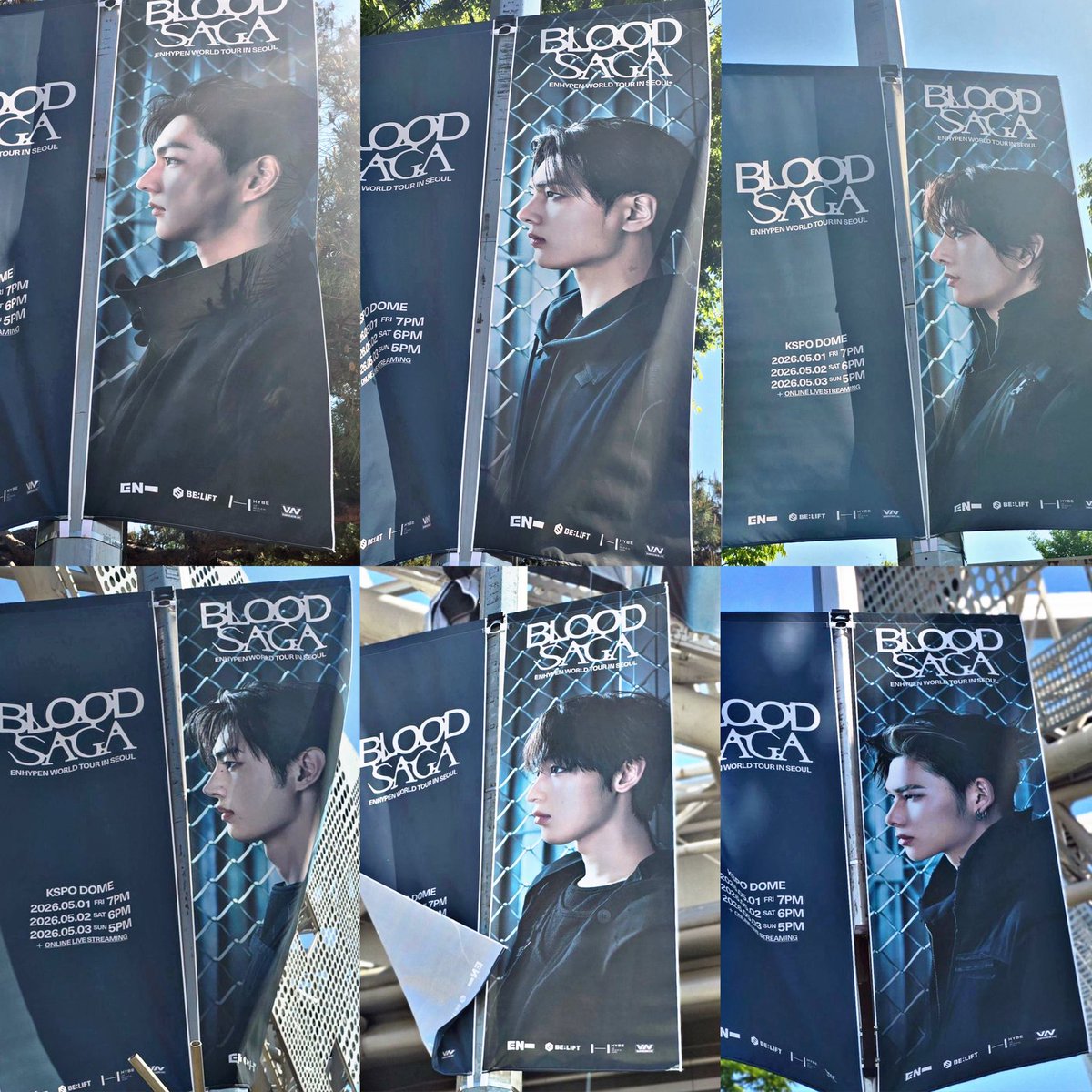 ENHYPEN blood saga lamp banners outside kspo dome 🤍