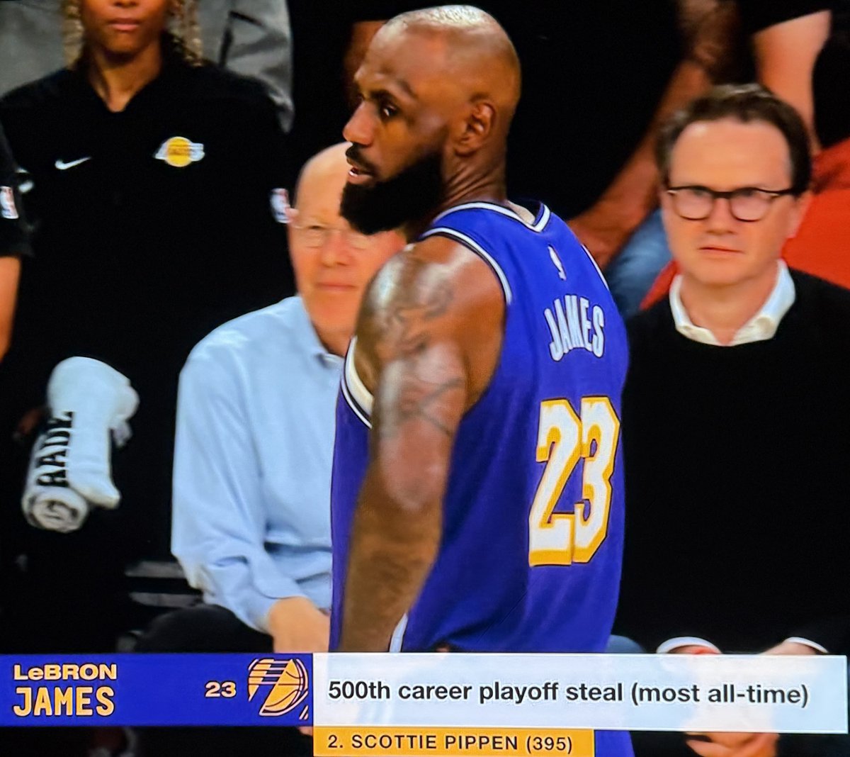 BREAKING: LeBron James just recorded his 500th playoff steal.

BY FAR the most in NBA history. 👑