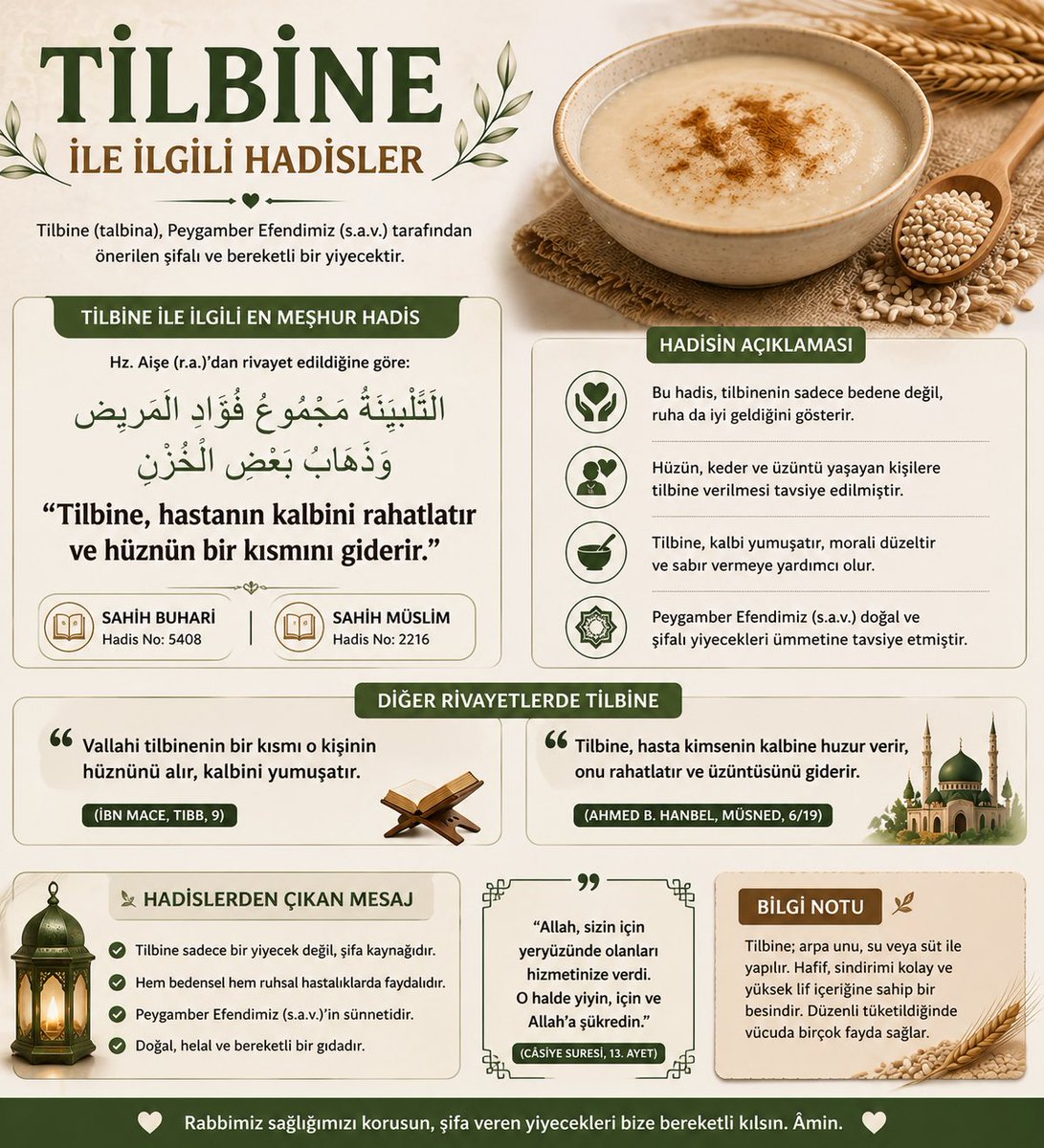 Bahadir_huseyni's tweet photo. Tilbine.
Hz. Muhammed’in bizzat tavsiye ettiği bir şifa kaynağıdır.
“Tilbine, hastanın kalbini rahatlatır ve hüznün bir kısmını giderir.”
Modern dünyanın unuttuğu şey belki de tam olarak bu:  
Şifa, en sade olanda gizli.

#Tilbine #Sünnet #Şifa #KadimBilgi #DoğalYaşam https://t.co/6ttIL4C73w