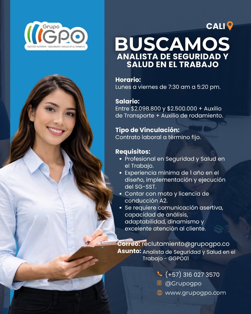 EmpleosColomb's tweet image. Trabajo sí hay #Cali