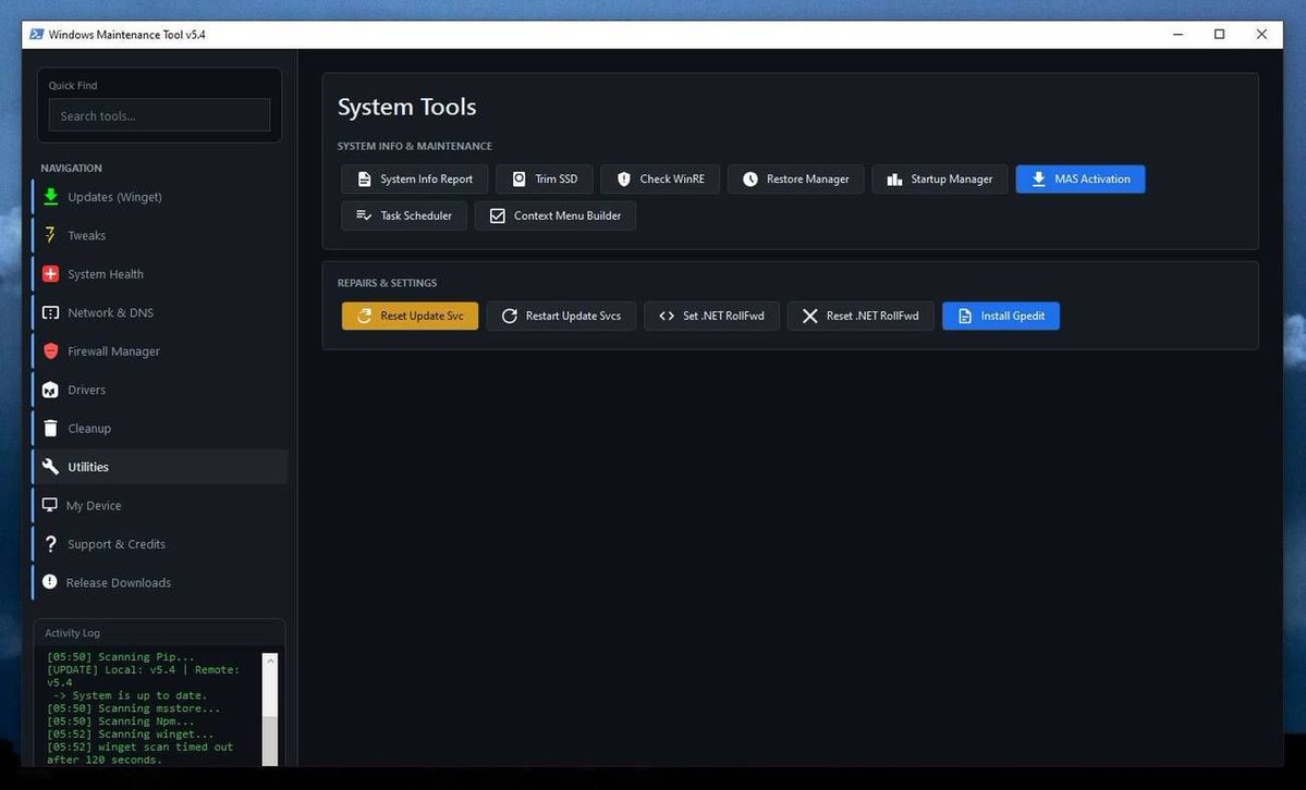 GeekOnTheLoose's tweet image. 🚨 Techs, update your flash drives with the new version. 🚨 
Windows Maintenance Tool v5.4  
👉 An all-in-one Windows maintenance and optimization toolkit for repair, cleanup, tuning, and software management. 
oldergeeks.com/downloads/file… 

#ComputerRepair #PCRepair  #TechNews