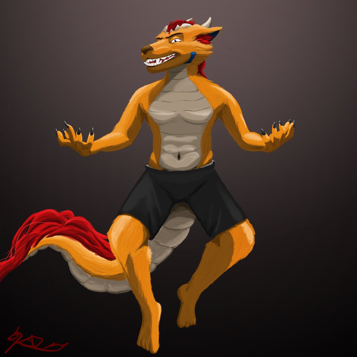 Kazuki_0765's tweet image. Tried a new rendering style.., i gave up of rendering it furtger, but what do you think?
 #furry #furryart #anthro #digitalart