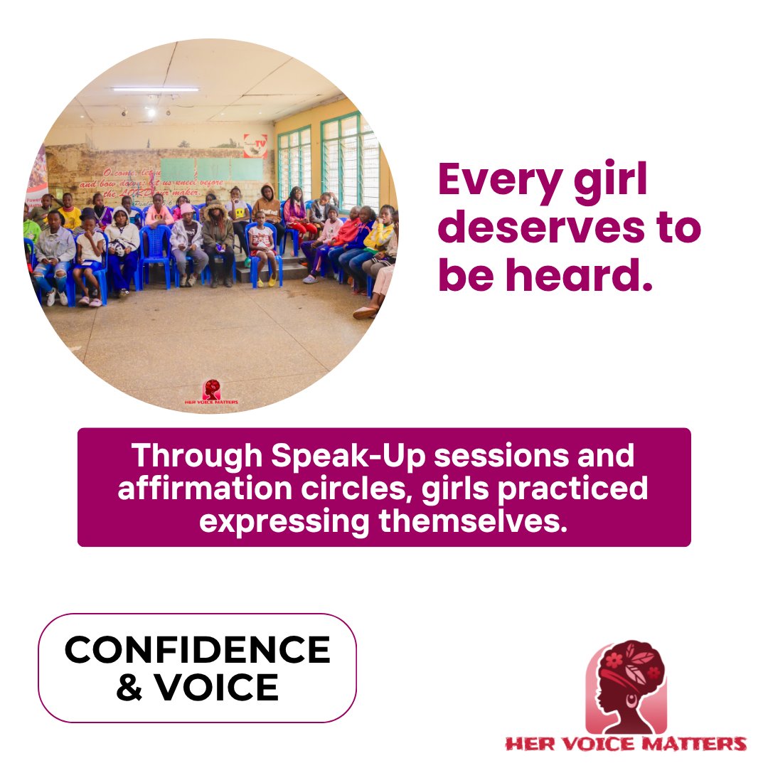 HVMKenya's tweet photo. As we reflect on our 2025 mentorship program, this week highlights Confidence &amp;Voice.
Through Speak-Up Sessions, Dream Walls, Strength Trees &amp;Affirmation Circles, girls began to open up.
A powerful reminder: Confidence isn’t just about being heard but believing you deserve to be. https://t.co/uBtCP4gx0h