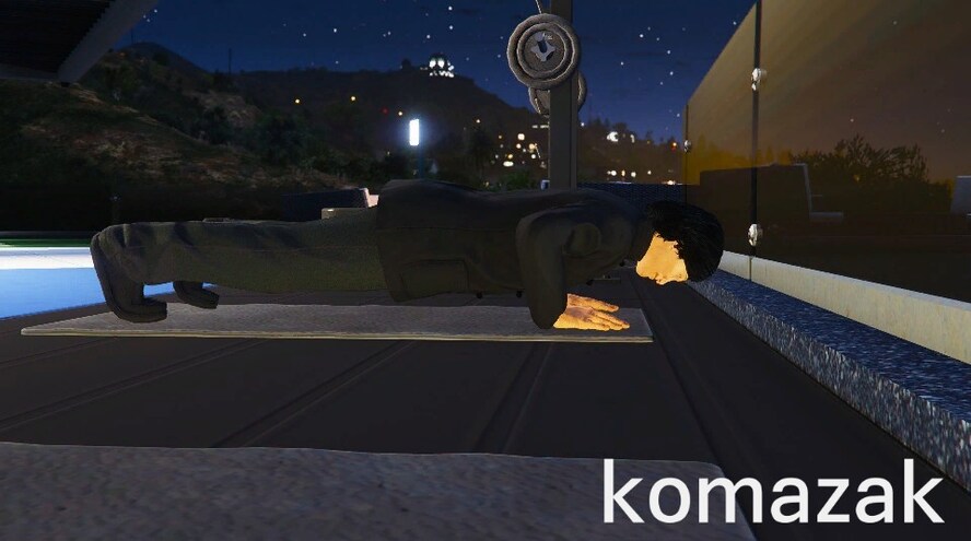 komazak's tweet image. 筋トレを兼ねて謝罪しておくチェン
#gta5