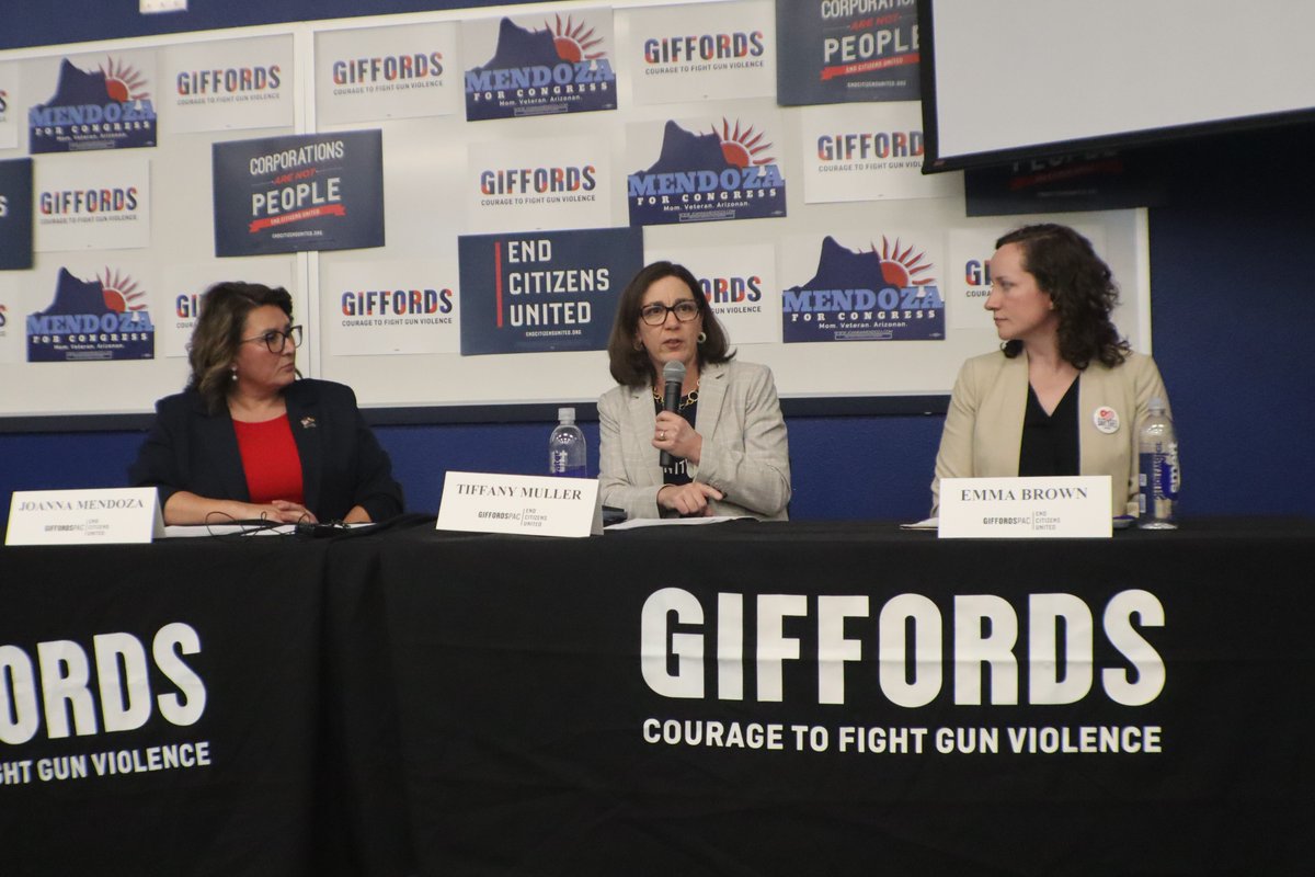 StopBigMoney's tweet photo. Tonight’s packed town hall with @Giffords_org is proof that Arizonans are tired of leaders like Juan Ciscomani, who's putting the gun lobby's bottom line above public safety.  

That’s why we endorsed @Mendoza4AZ, because she’s running to put the needs of Arizona families first. https://t.co/kQkaLX9L6k