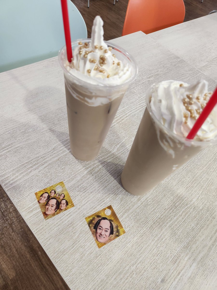 お面リベンジとカフェオレ