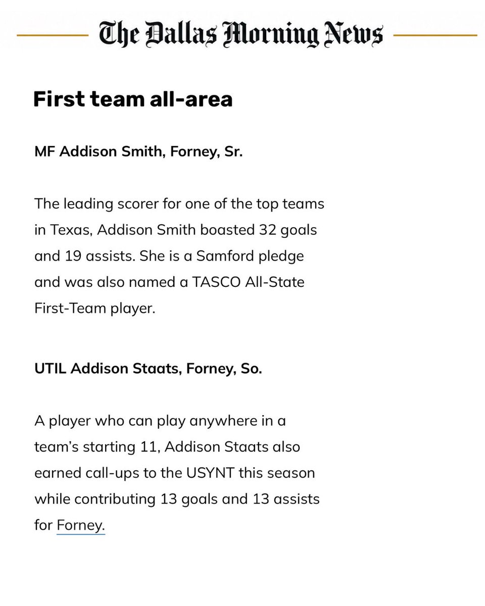 ForneySoccerLRS's tweet photo. Thank you @SportsDayHS  for the recognition✨ https://t.co/JcymNsz0BS