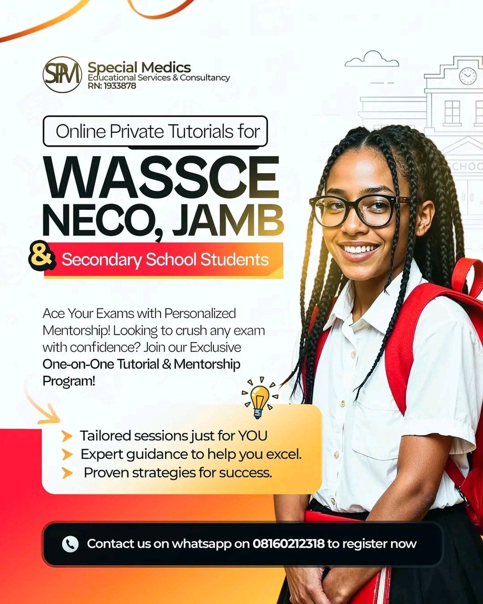 Vicglucagon's tweet image. Our private tutorials for all secondary school students are ongoing. If you want your wards or children to have a solid foundation in Science before taking any O’Level exams like WAEC, NECO, or JAMB, be sure to register them for our private lessons. 

#Lessons