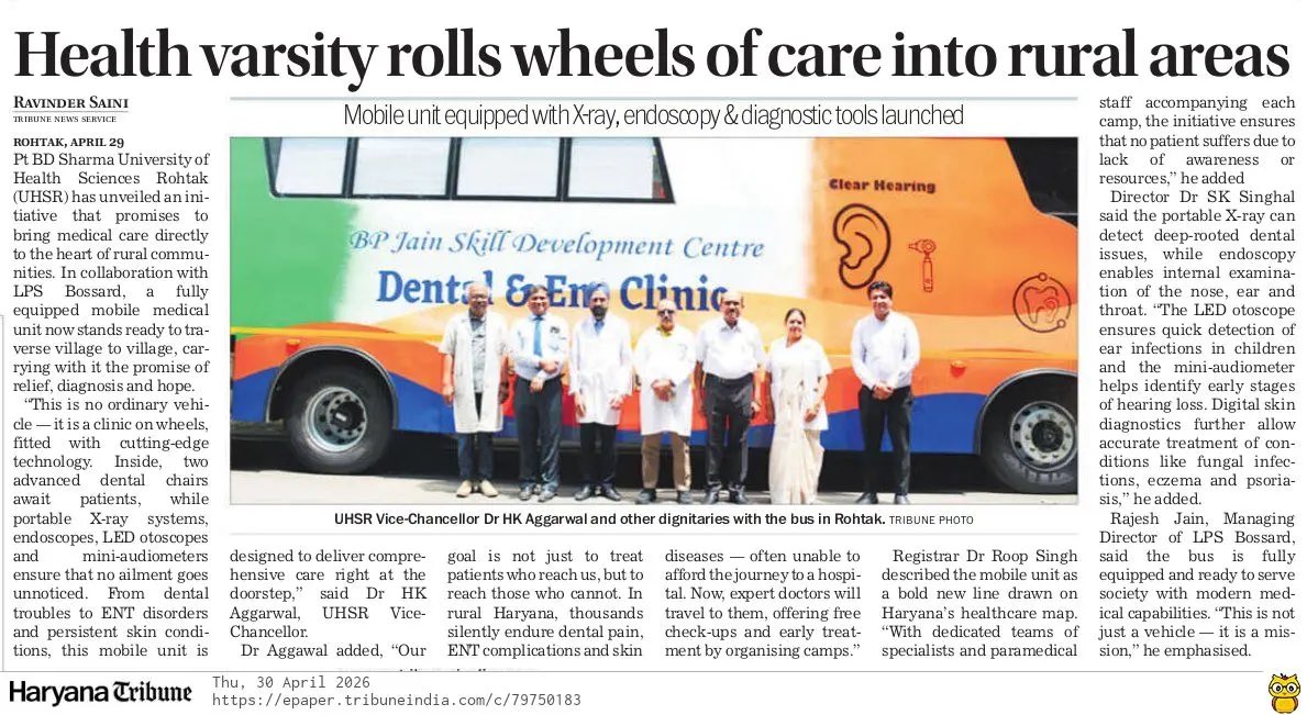 rsainiscribe's tweet image. Rohtak PGIMS introduces mobile medical unit to reach doorsteps of rural Haryana  @thetribunechd @ArtiSinghRao @DMER #Health #Hospital #patients 
tribuneindia.com/news/haryana/r…